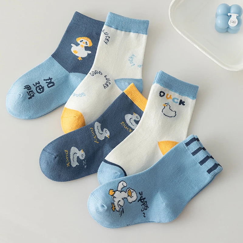 Kids Cartoon Duck Mid Tube Socks | Soft & Fun Socks for Boys