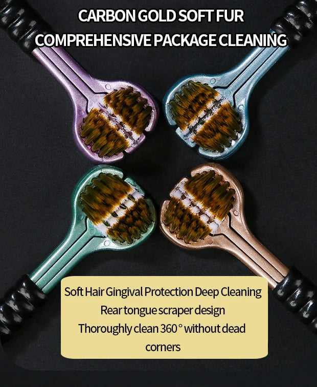 4PCS/2PCS/1PC - Three sided soft bristled toothbrush - Adult household cleaning and gingival protection advanced toothbrush