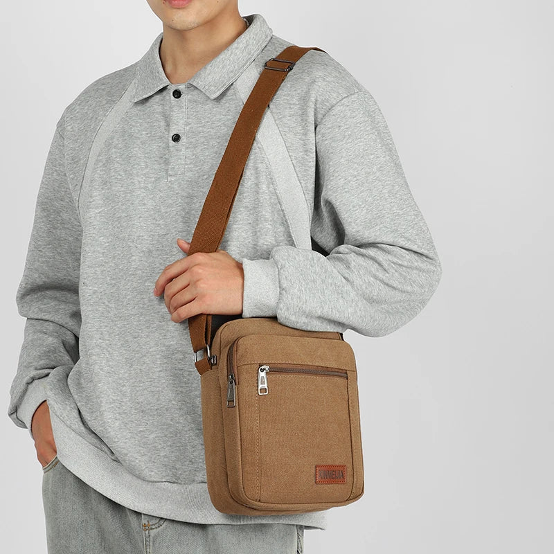 Bolsos de Hombro Cruzados de Lona Duradera para Hombres | Estilo Vintage