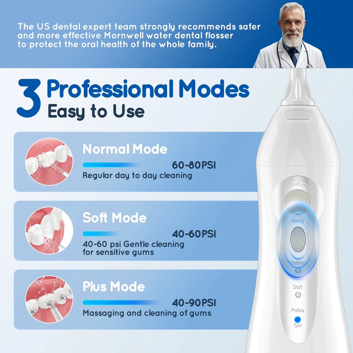 Irrigador dental inalámbrico portátil | Cuidado dental recargable por USB