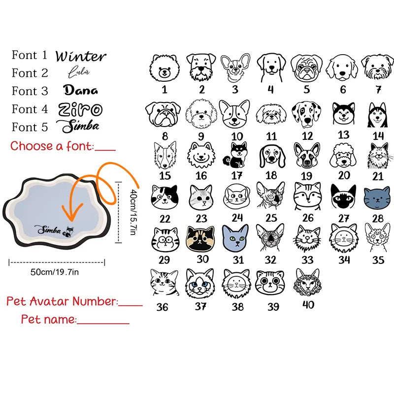 Cute Non-Slip Diatom Mud Pet Feeding Mat | Waterproof Home Decor