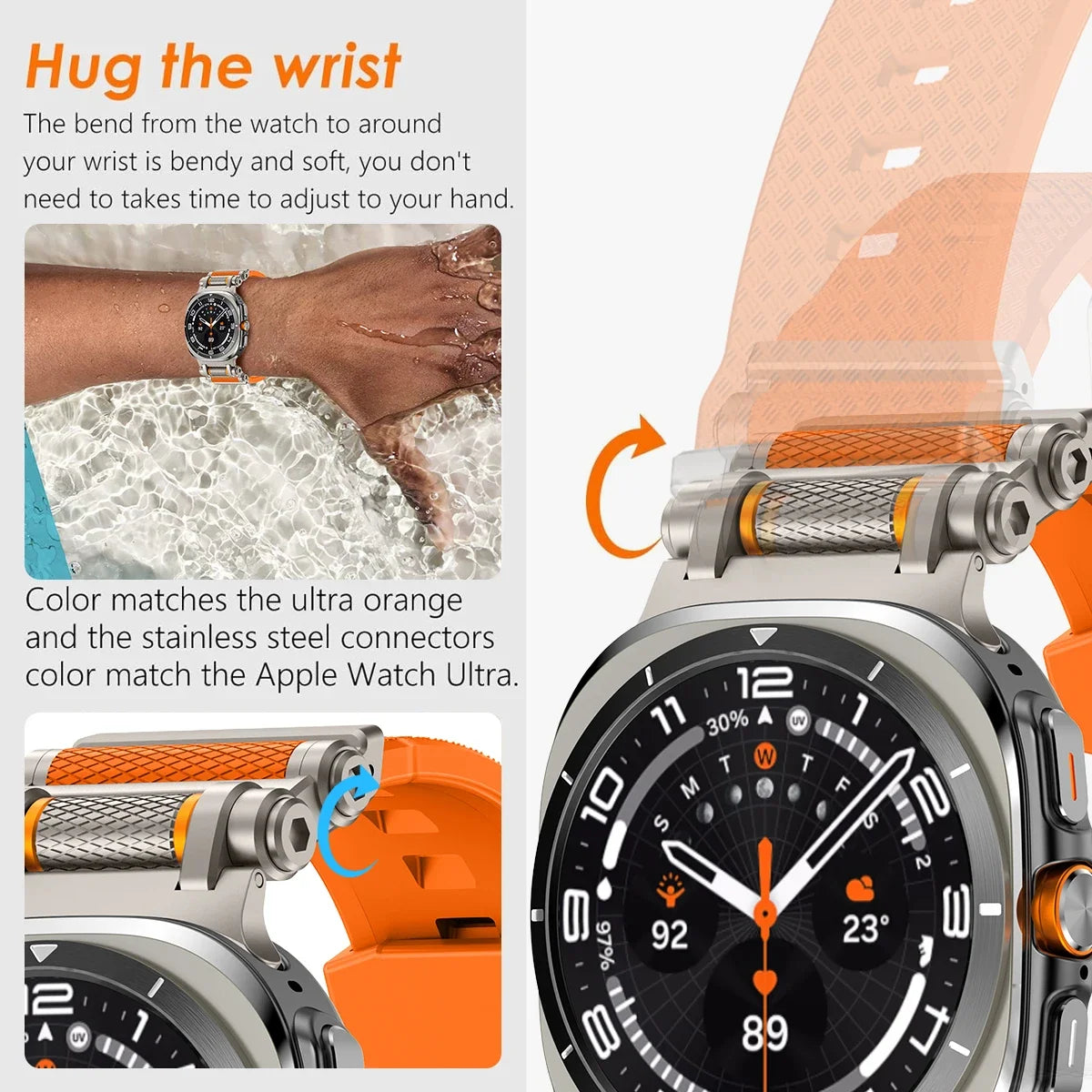 Luxury Silicone Sport Band for Galaxy Watch Ultra 47mm | No Gaps Design