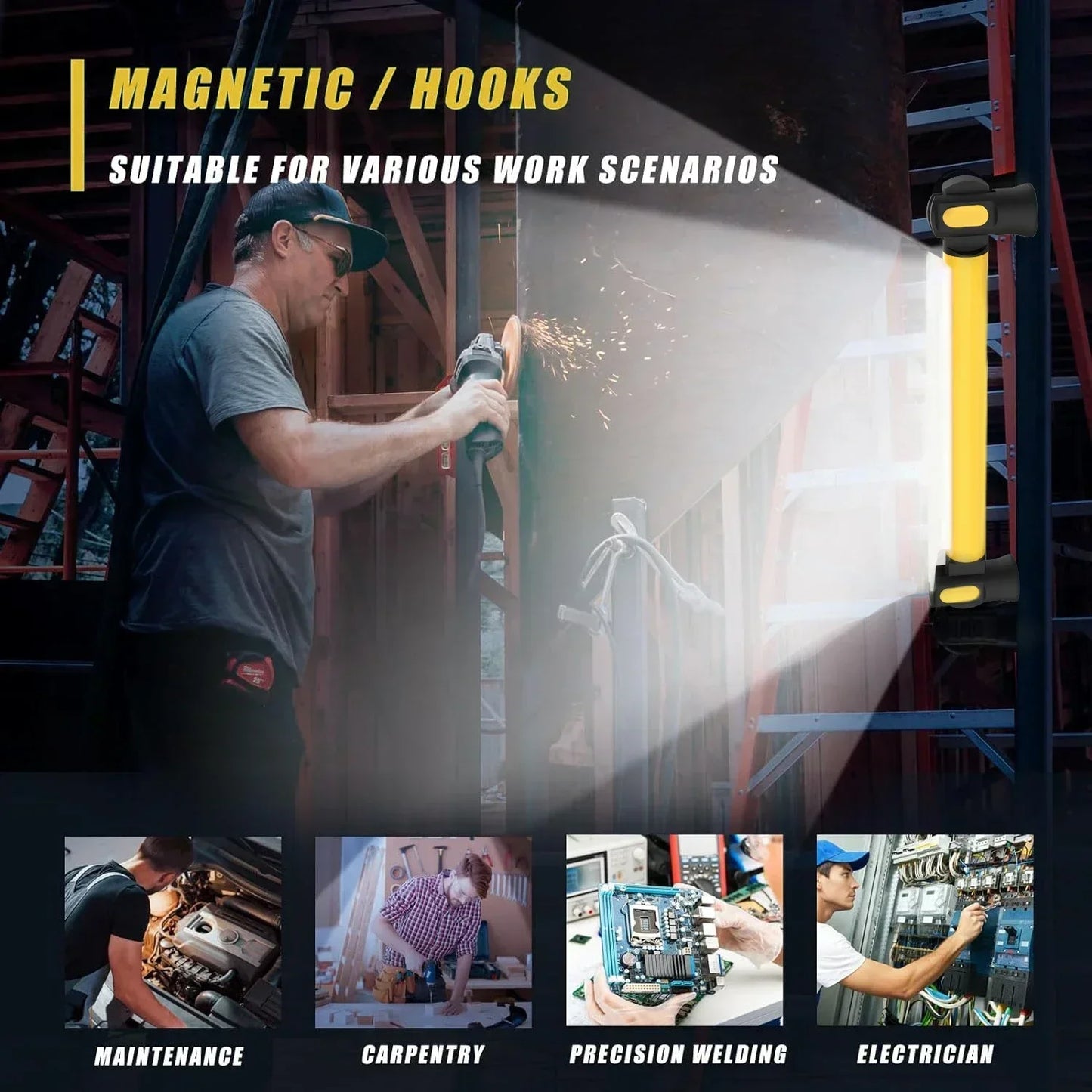 Super Bright Magnetic Work Light with Rechargeable Battery