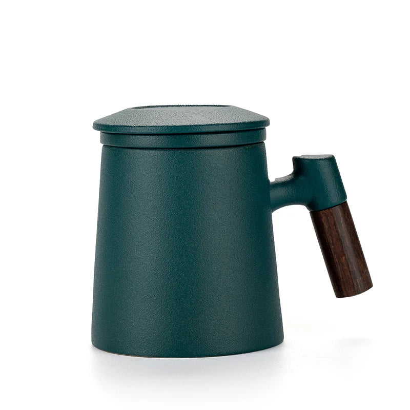 Elegant 3-Piece Ceramic Tea Cup Set with Lids | Perfect Beverage Mugs