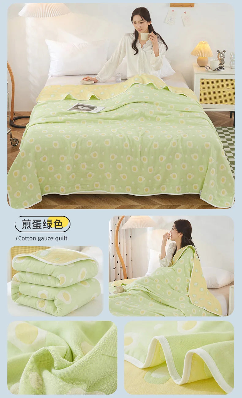 Breathable Summer Quilt | Multi-functional Cotton Towel Blanket