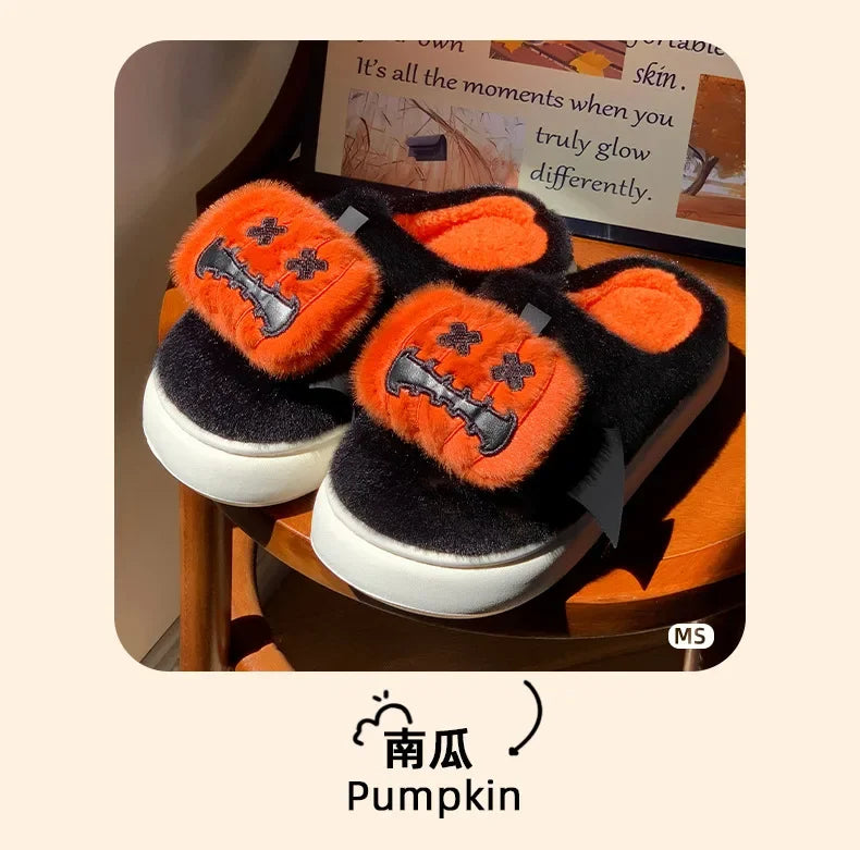 Funny Fluffy Platform Slippers | Cozy Cartoon Indoor/Outdoor Shoes