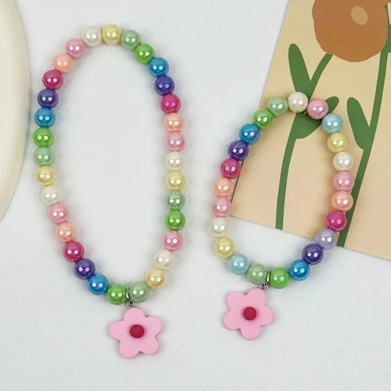 Adjustable Beaded Cat Flower Pendant Neck Chain | Pet Jewelry