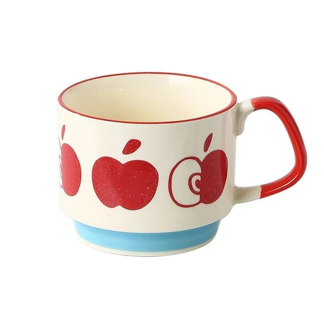Retro Ceramic Flower Coffee Mug Set | Perfect for Tea & Oats