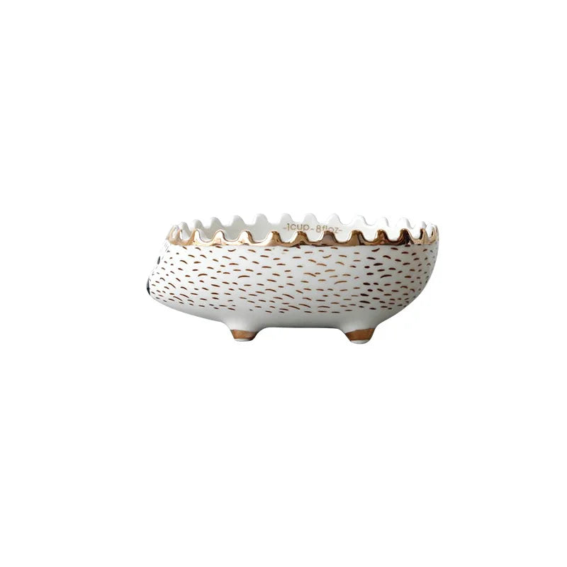 Cute Hedgehog Ceramic Dessert Bowl | Adorable Nordic Tableware