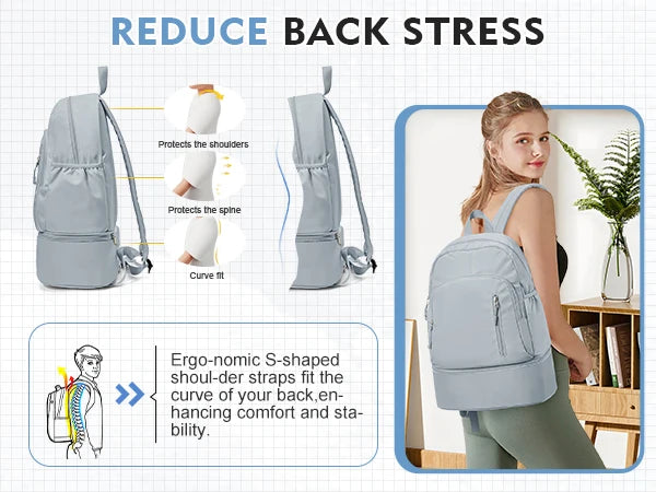 Versatile Sports Backpack | Waterproof Travel Bag with Shoe Compartment