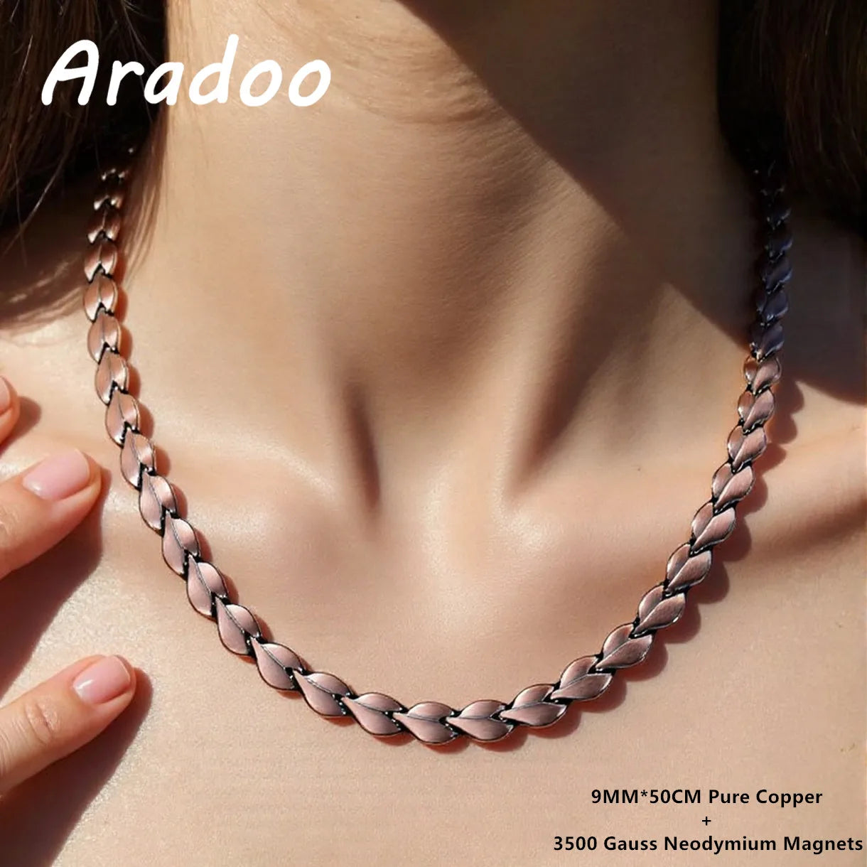 Magnetic Copper Necklace for Women | Leaf-Shaped Jewelry Gift