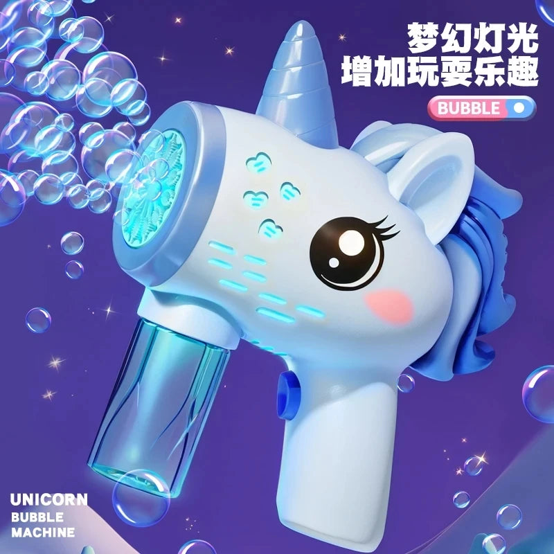 Unicorn Electric Bubble Gun | Automatic Soap Blower for Kids