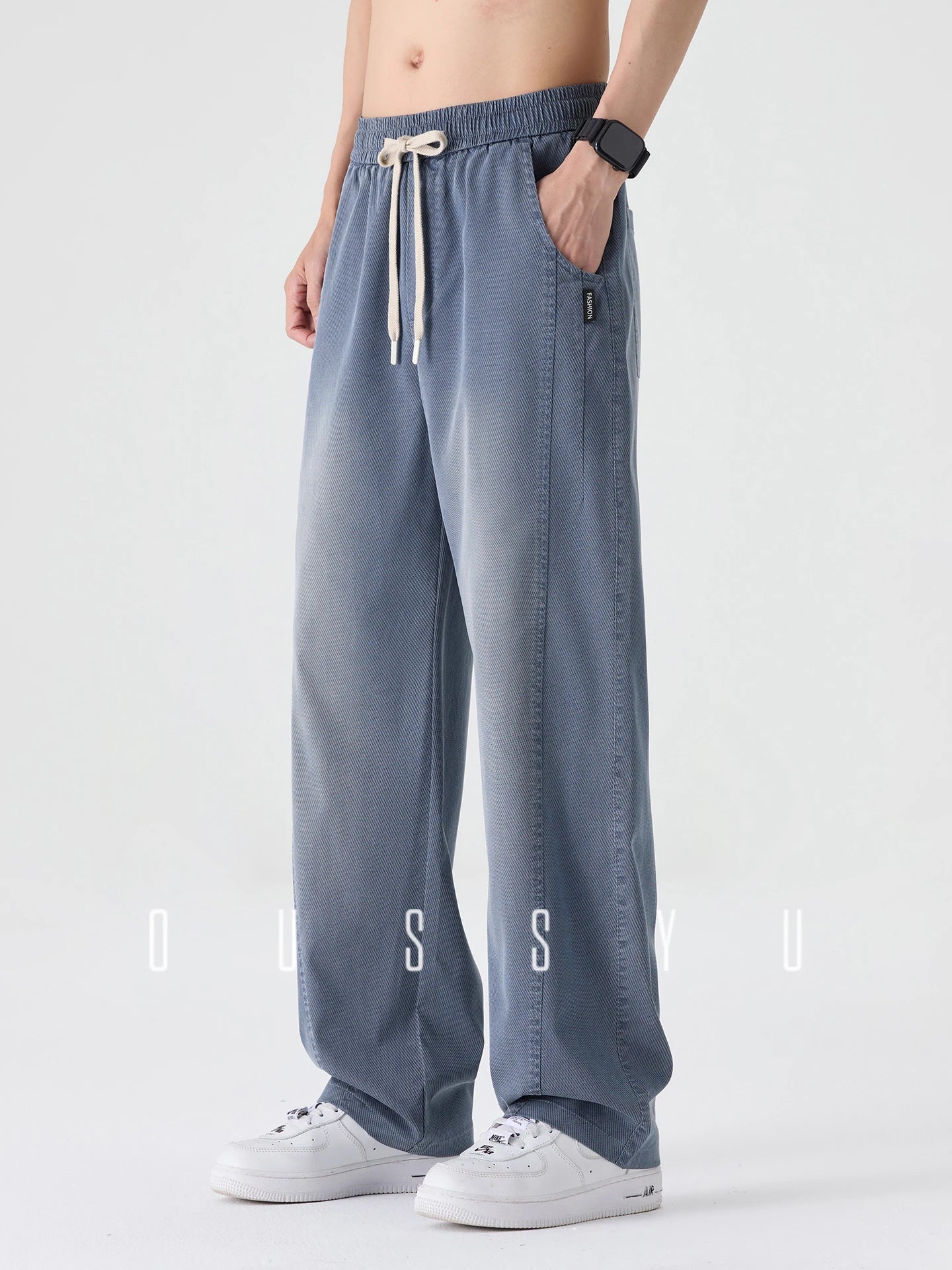 Men's Summer Lyocell Fabric Jeans | Elastic Waist Loose Fit