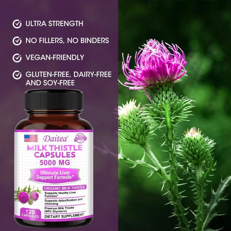 Organic Milk Thistle Extract Liver Capsules | Detox & Support Health