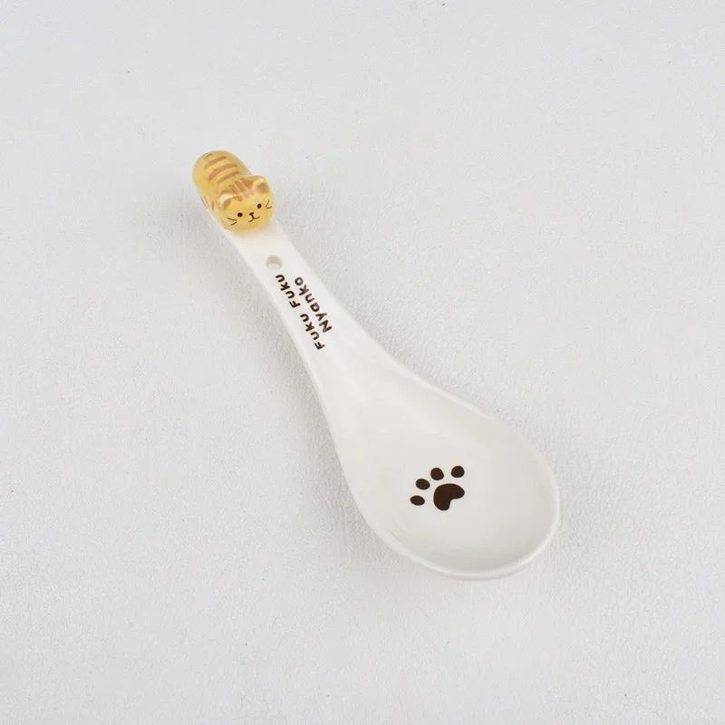 Cute Cartoon Cat Ceramic Rice Bowl | Japanese Style Tableware