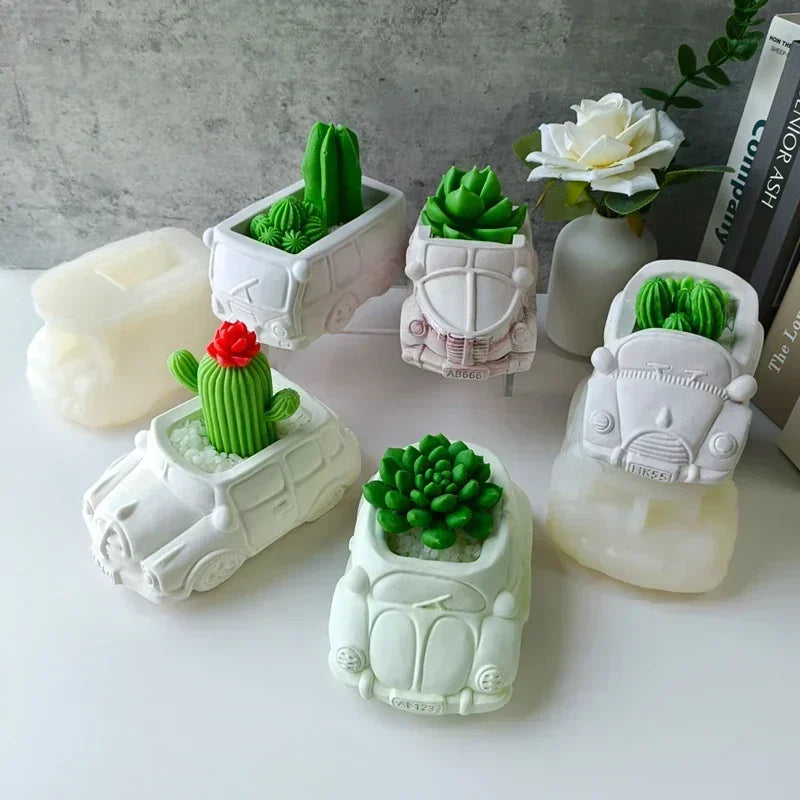Creative Bus Flowerpot Mold for Unique Home Decor & Gardening