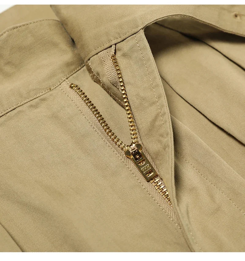 Men's Herringbone Cotton Gurkha Pants for Casual Style