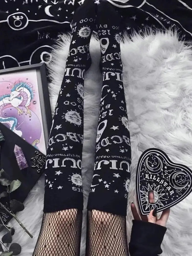 Women's Soft Knee-High Socks | Stylish Harajuku Goth & Punk Fashion