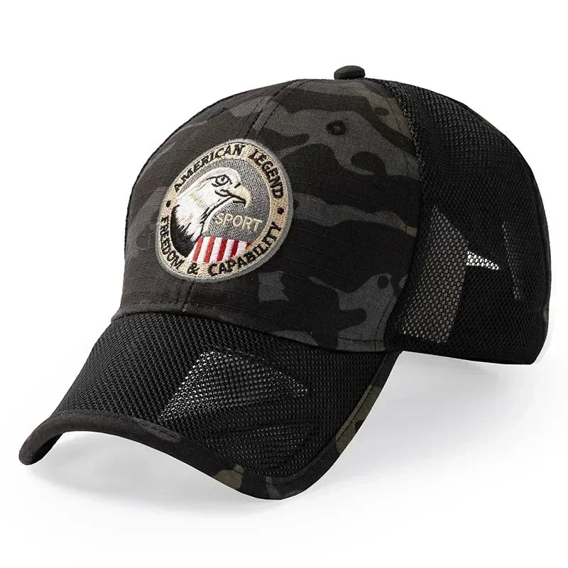 Plus Size Mesh Baseball Cap | Stylish Camo Snapback Sun Hat