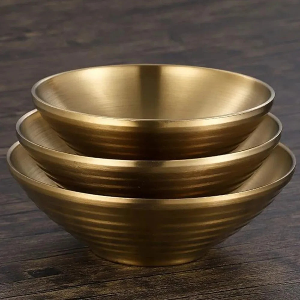 Large Double Layer Stainless Steel Ramen Bowl | Anti-Scald Design