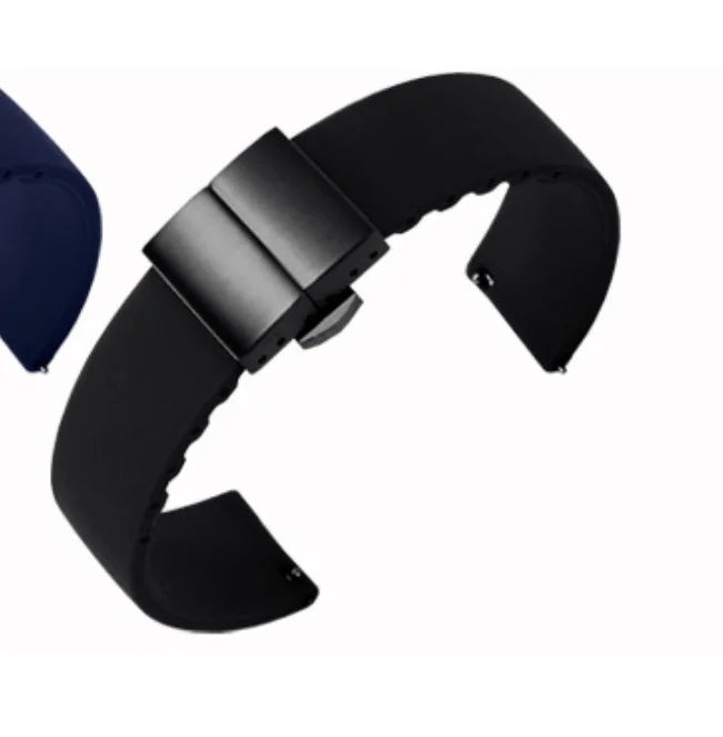 Soft Silicone Quick Release Watchband with Butterfly Buckle