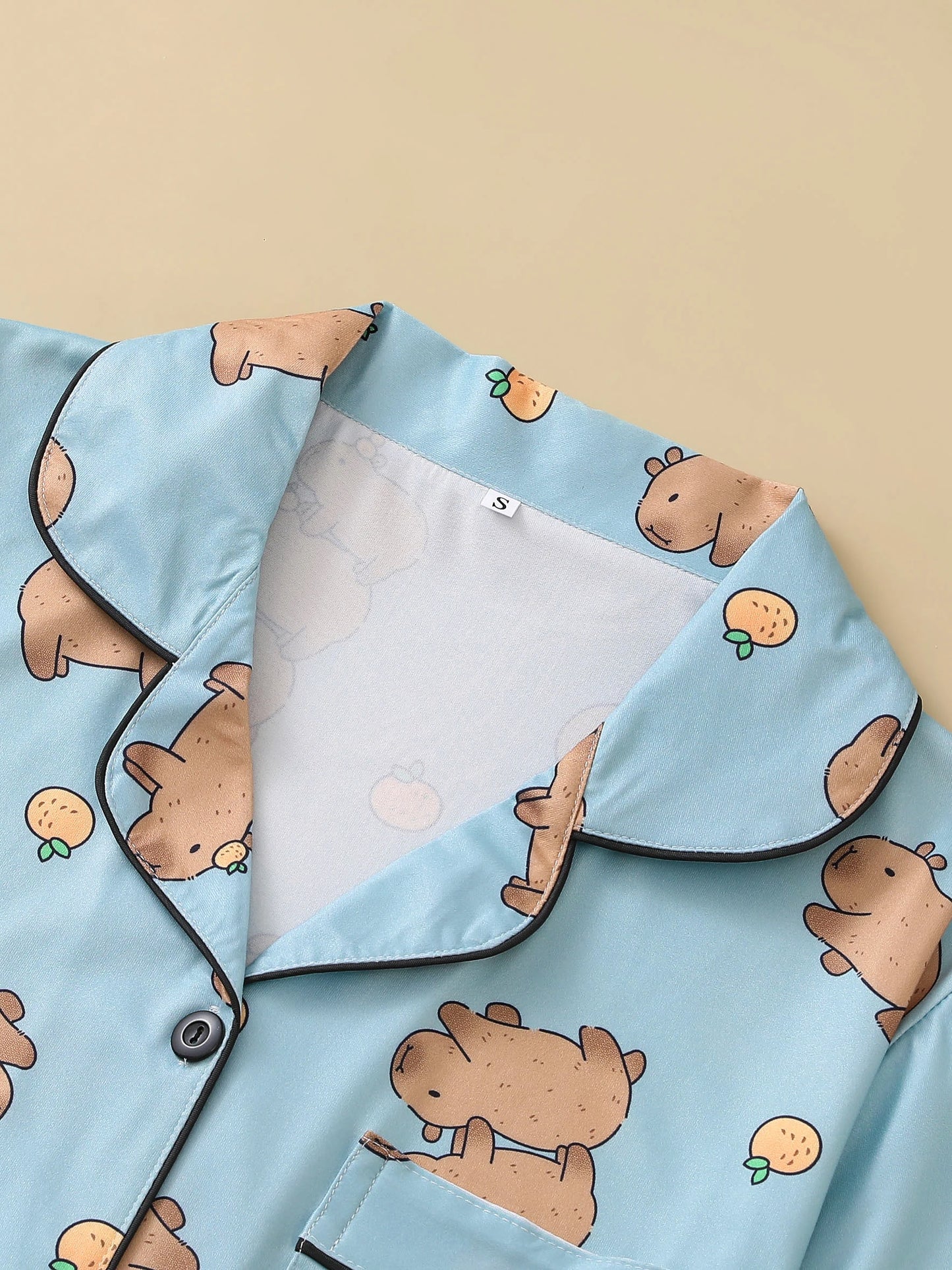 Cute Capybara Cardigan Pajamas Set for Women | Comfy Sleepwear
