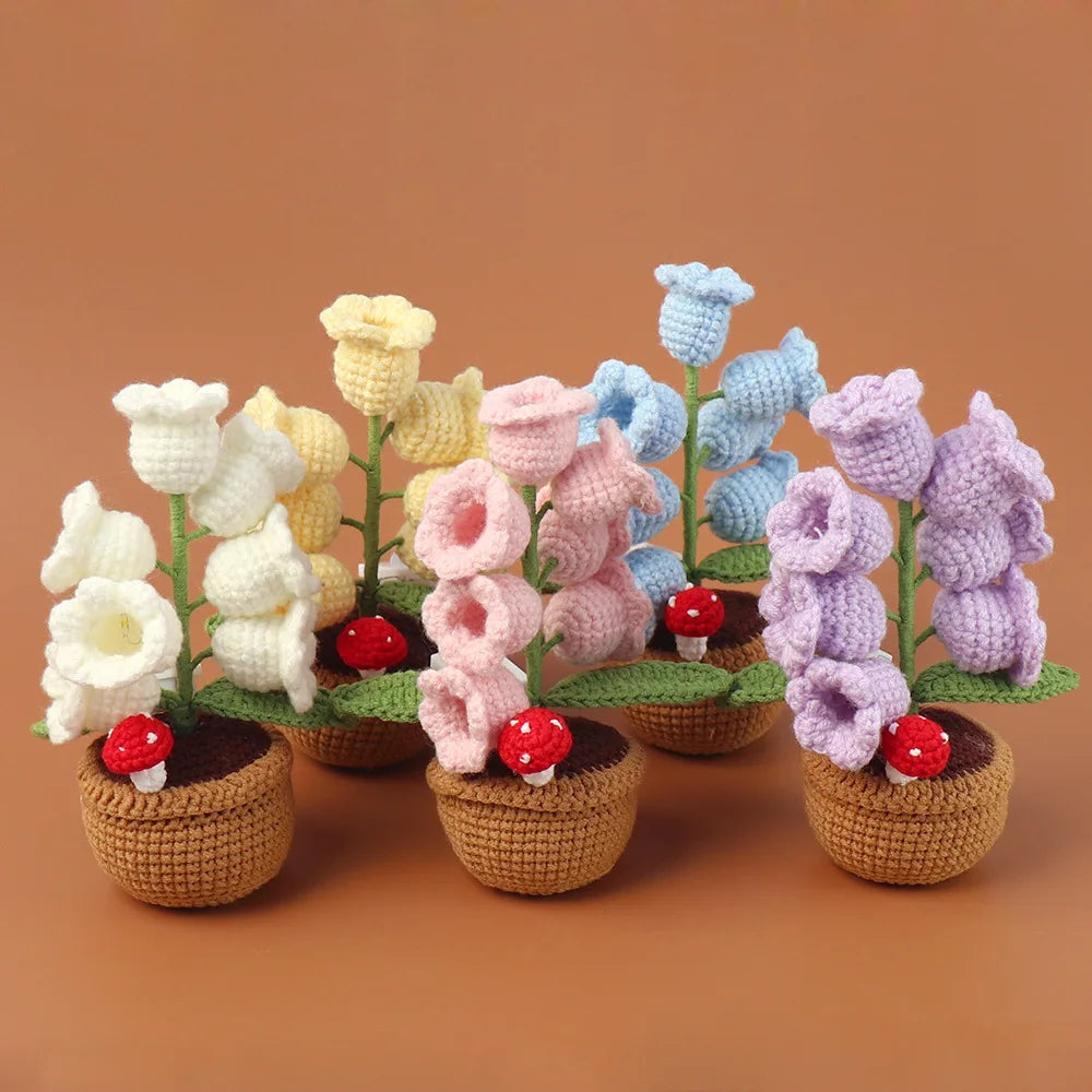 Handmade Crochet Bell Orchid | Beautiful Artificial Flower Decoration