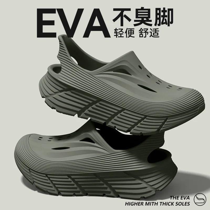 Anti slip hole shoes for men in summer 2026 new anti odor and anti poop feeling, outdoor sports EVA womens outdoor cool slippers