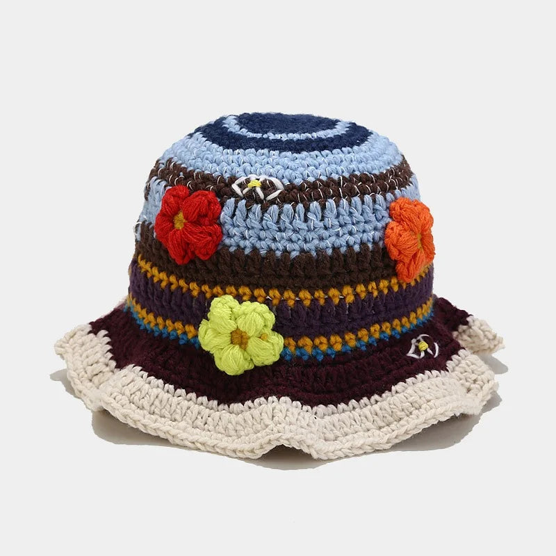 Women's Flower Crochet Bucket Hat | Handmade Spring Summer Style