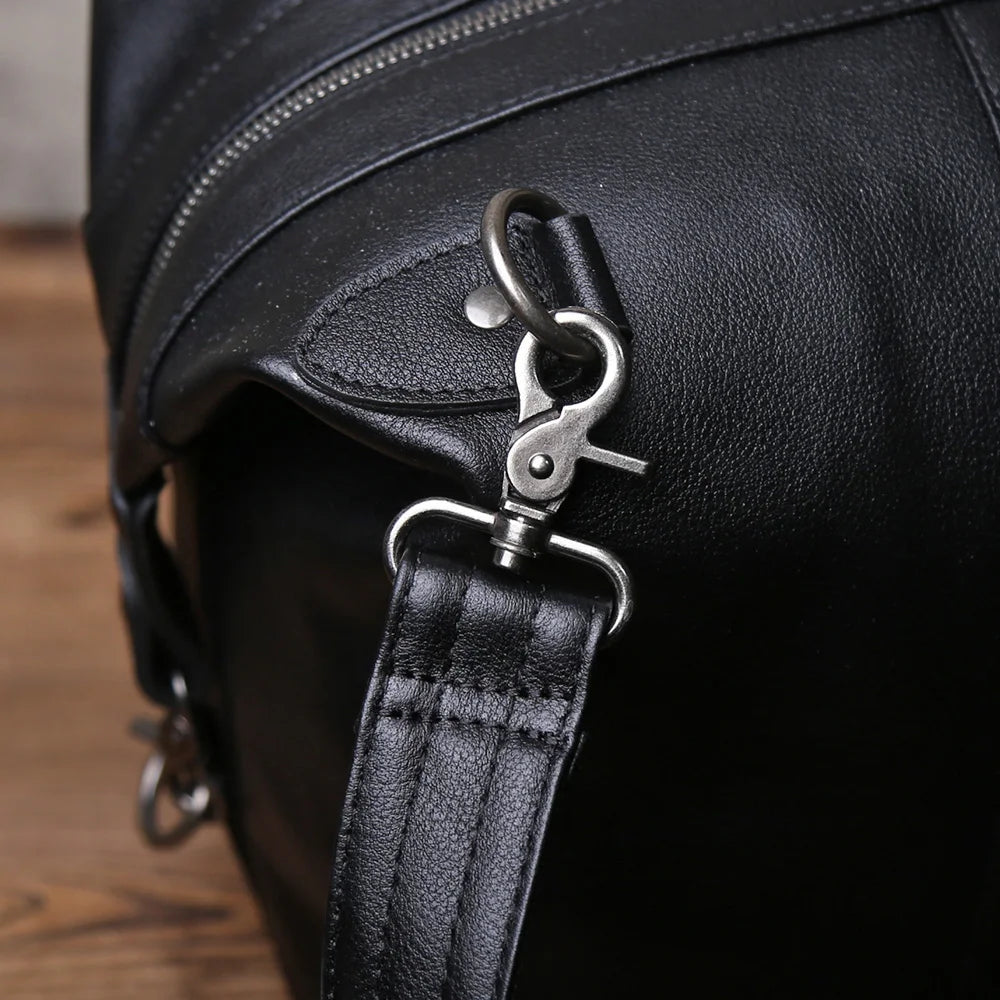 Retro Genuine Leather Men's Travel Bag | Large Capacity Crossbody
