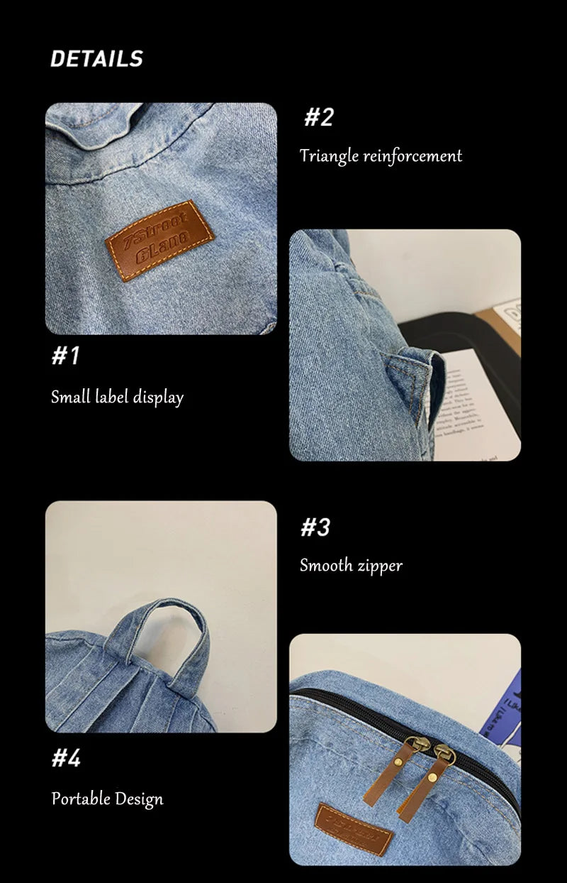 Trendy Denim Backpack for Students | Durable & Stylish Design