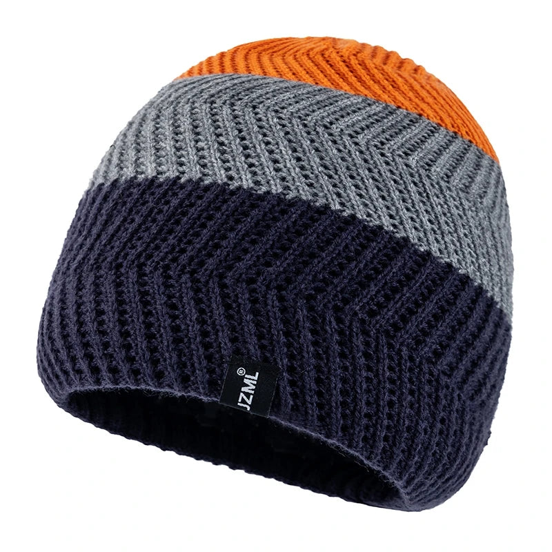 Unisex Colorful Stripes Winter Beanie | Warm Knit Ski Cap
