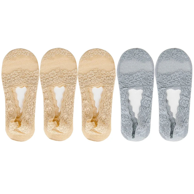 Women's Lace Invisible Ankle Socks | Chic No-Show Comfort