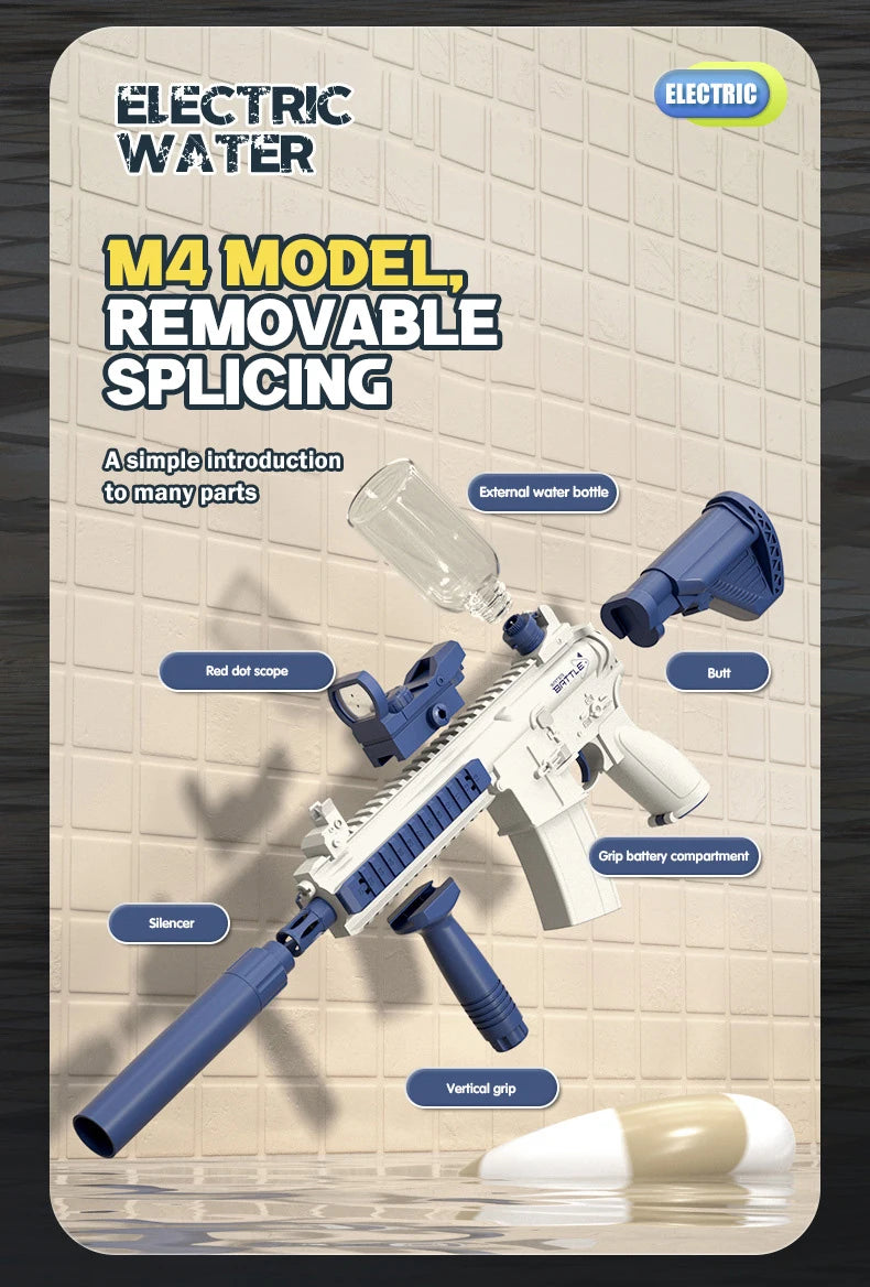 Electric Water Gun Pistol | Long Range Fun for Kids