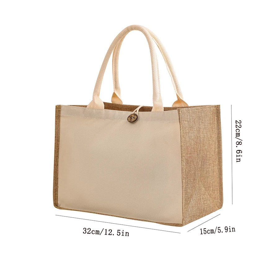Large Capacity Linen Tote Bag | Versatile Shoulder Bag for Commuting