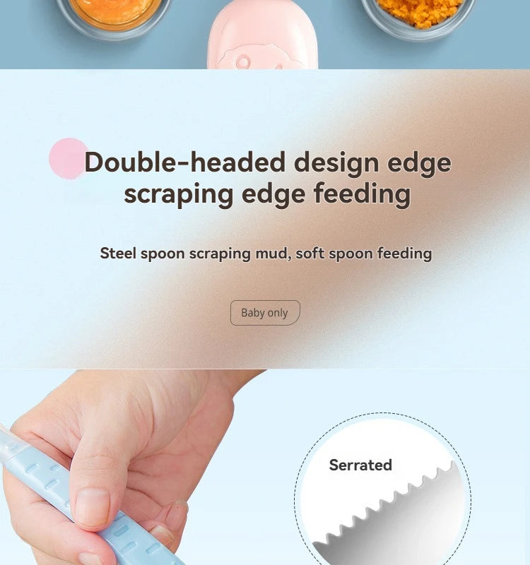 Dual-Head Baby Food Scraper Spoon | Essential Feeding Tool