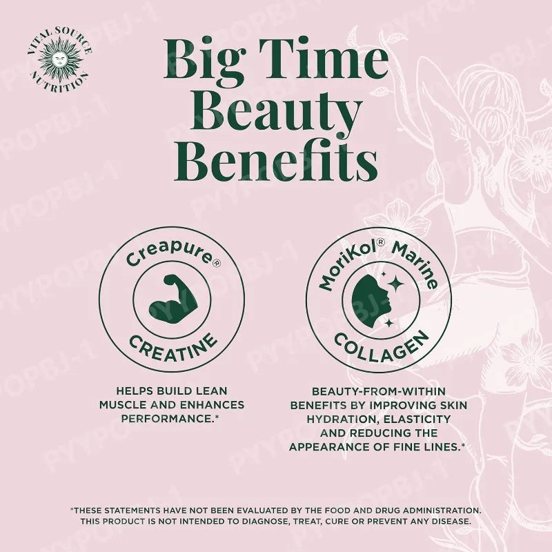 Creatine & Collagen Powder Stick Packs for Strength & Skin Health