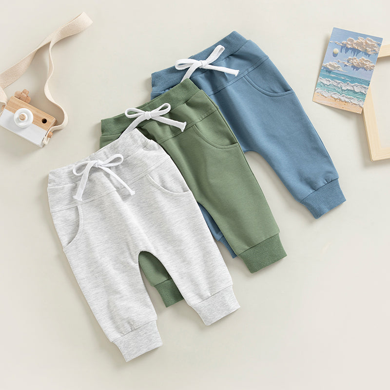 Baby Boys Casual Jogger Sweatpants with Pockets | Comfy Trousers