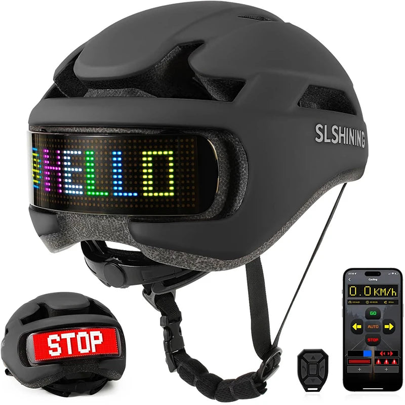 Adjustable Cycling Helmet with LED Display for All Riders