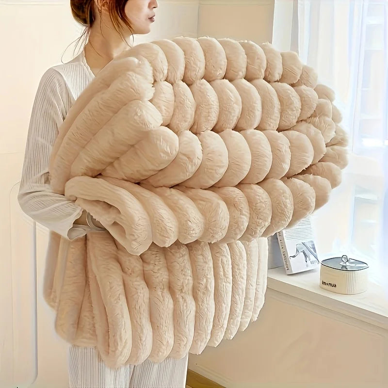 Ultra Soft Striped Fleece Throw Blanket | Warm & Cozy Comfort