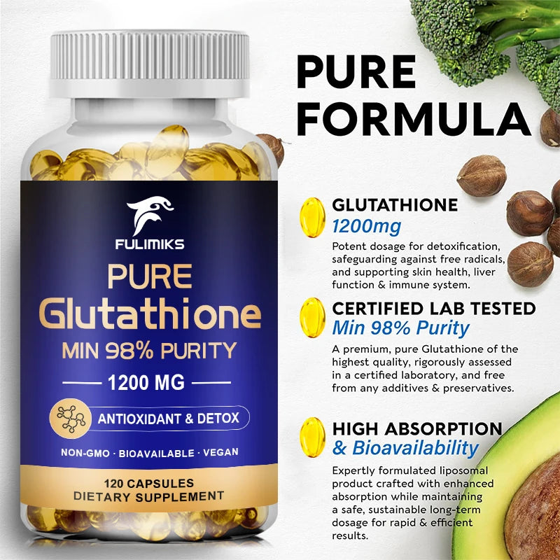 Pure Glutathione Capsules | Support Detox, Antioxidant & Anti-Aging
