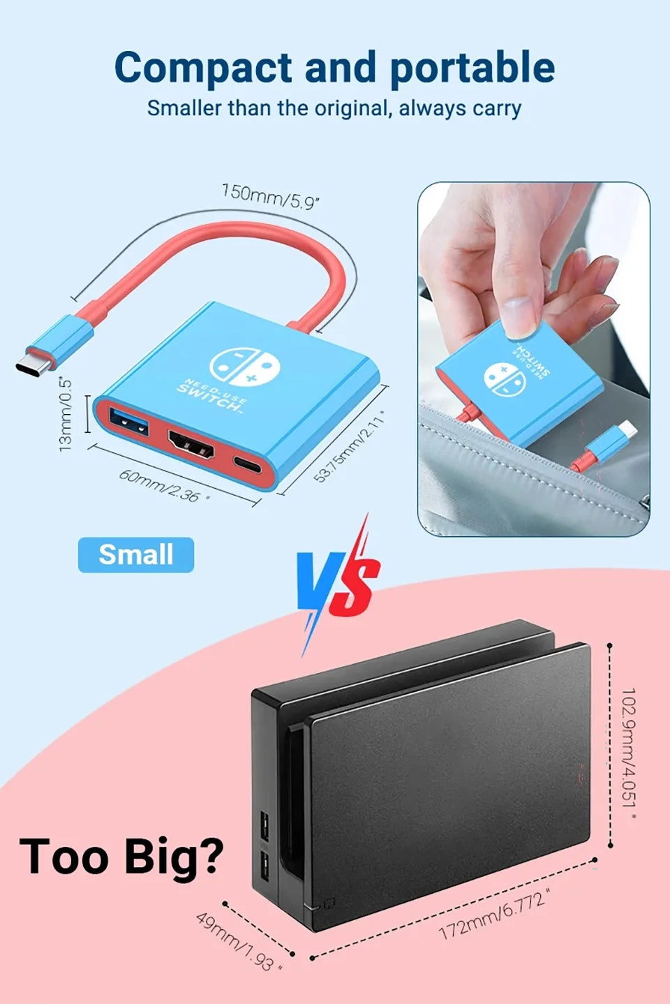 3-in-1 USB-C Hub | 4K HDMI Adapter with Fast Charging