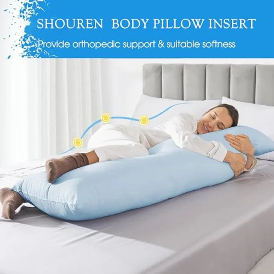 Cooling Cotton Body Pillow Insert | Soft Full Body Pillow for Comfort