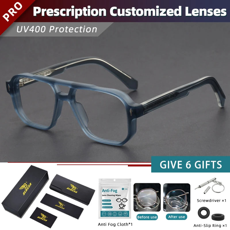 Stylish Anti Blue Light Photochromic Prescription Glasses for Men