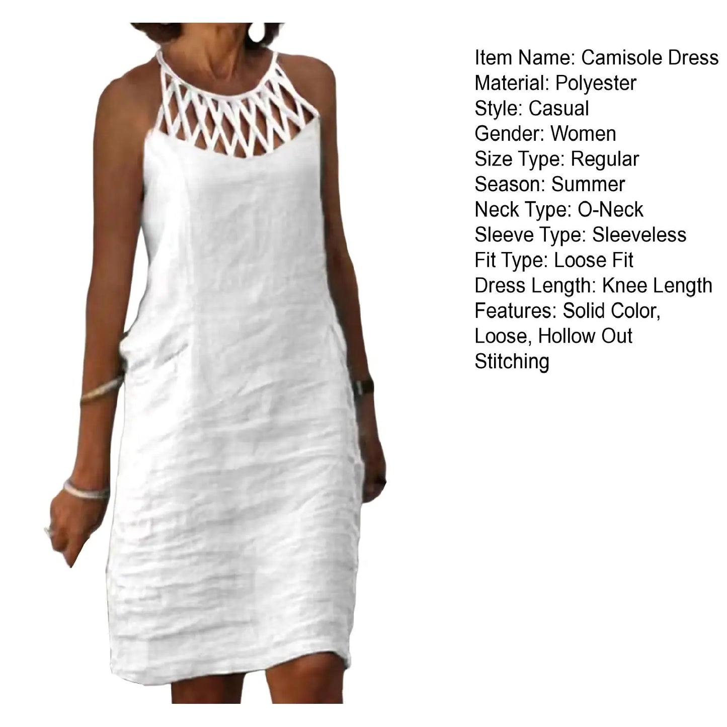 Women's Elegant Hollow Lace Midi Dress | Perfect for Summer Style