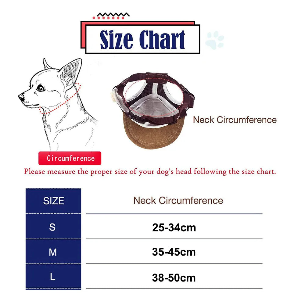 Dog Sunscreen Hat | Adjustable Baseball Cap for Outdoor Fun
