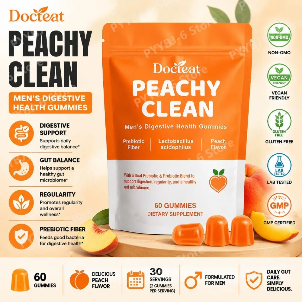 Men's Digestive Health Gummies | Peach Flavor Probiotic Blend