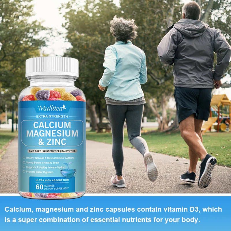Calcium Magnesium Zinc Gummies with Vitamin D3 for Health