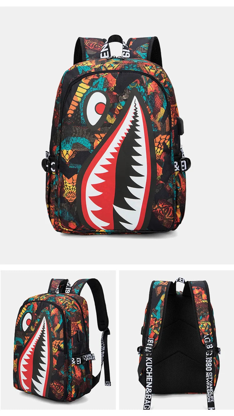 Stylish Shark Pack Backpack for Kids | Durable School Travel Bag
