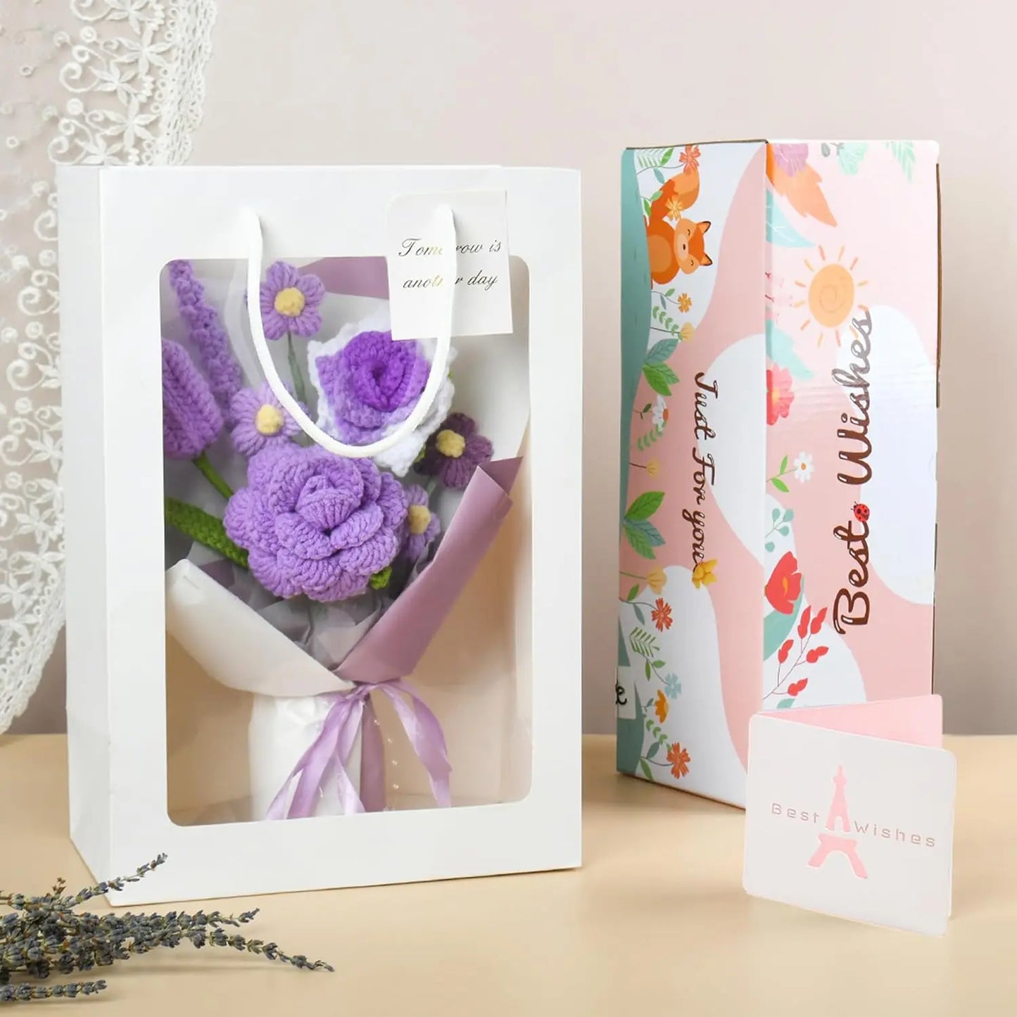 Handmade Purple Crochet Flower Bouquet | Perfect Gift for Her